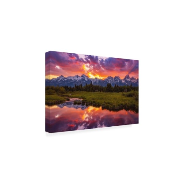 Darren White Photography 'Black Ponds Sunset 1' Canvas Art,16x24